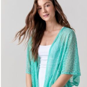 Francescas Kristi Floral Embroidered Mesh Cover Up